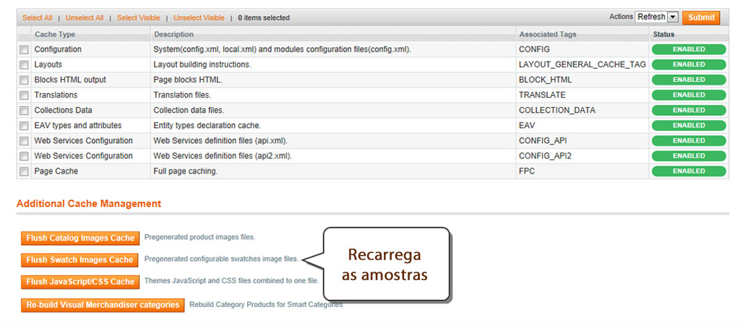 Recarregar amostras